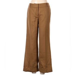 Ann Taylor Sz 4 Women Lined Wool Straight Leg Brown Tan Dress Pants Trousers
